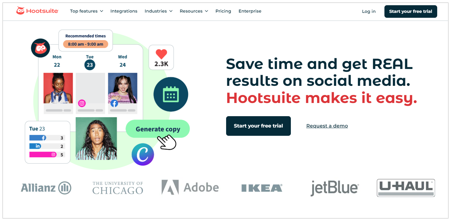 CTA Voorbeeld Hootsuite